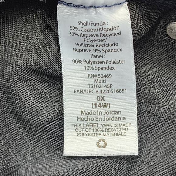 Terra & Sky Jeans Womens 0X (14W) Blue Floral Print High Rise Jegging Stretch - Picture 6 of 12